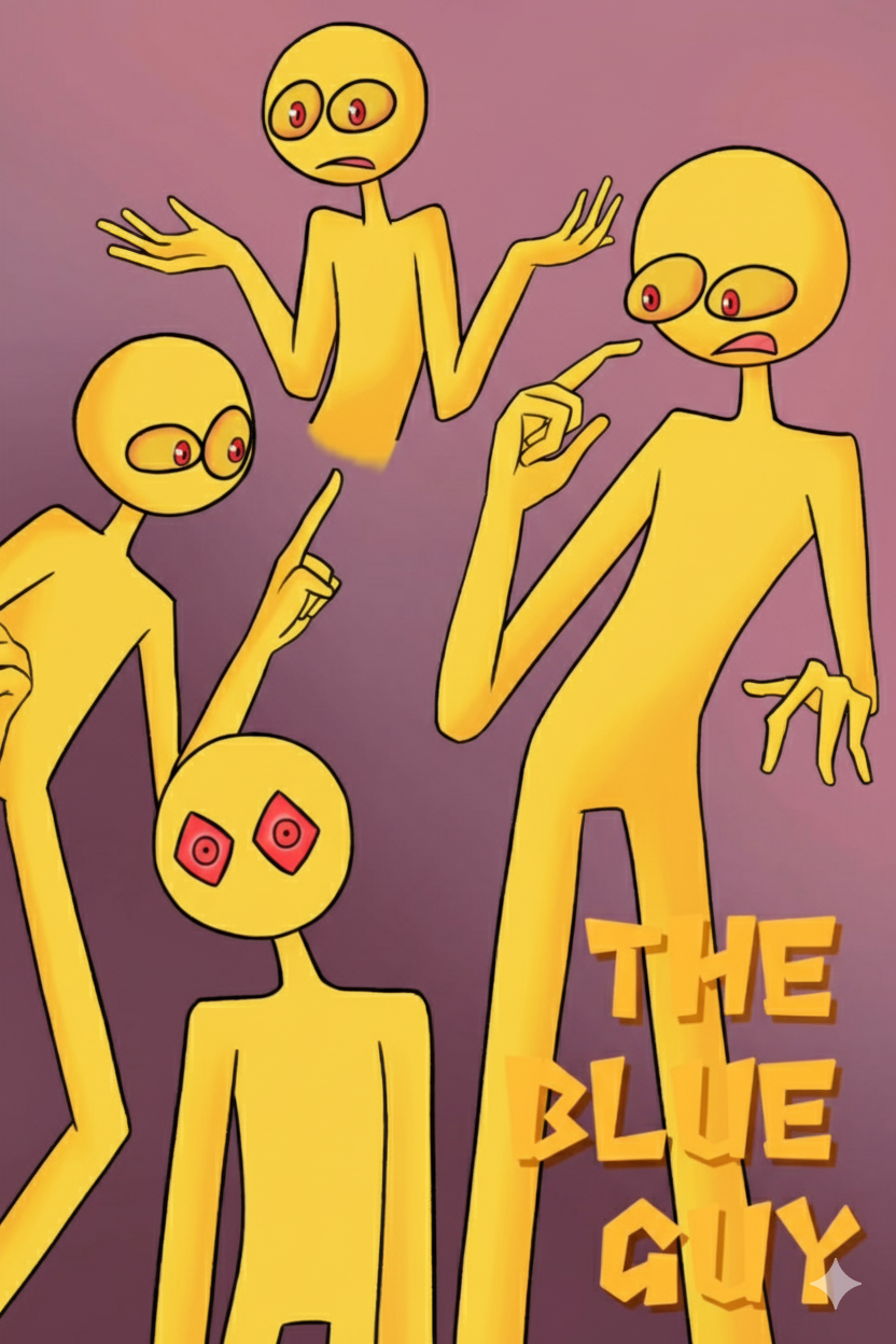 Multiple BNB Guy characters with glowing red eyes