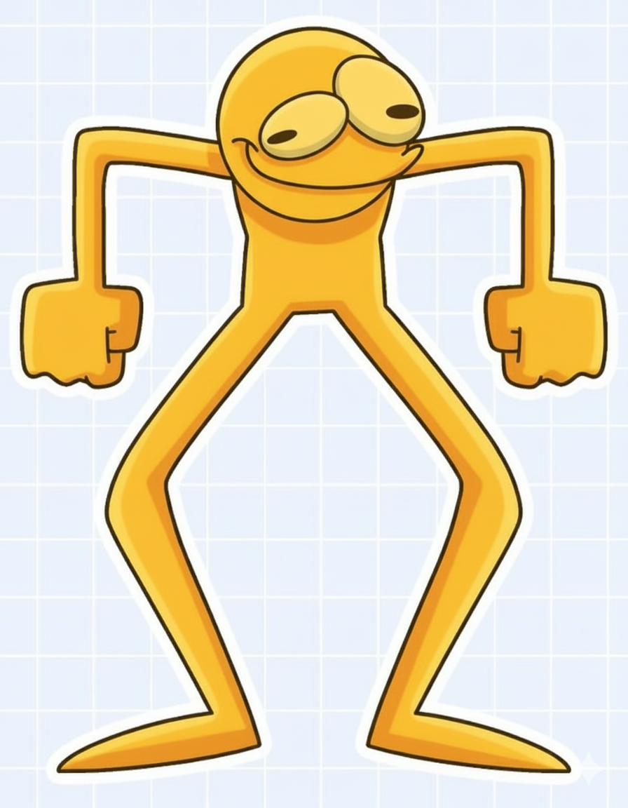 Yellow character in powerful wide stance